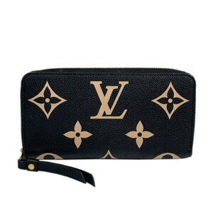 Louis Vuitton round long wallet leather black